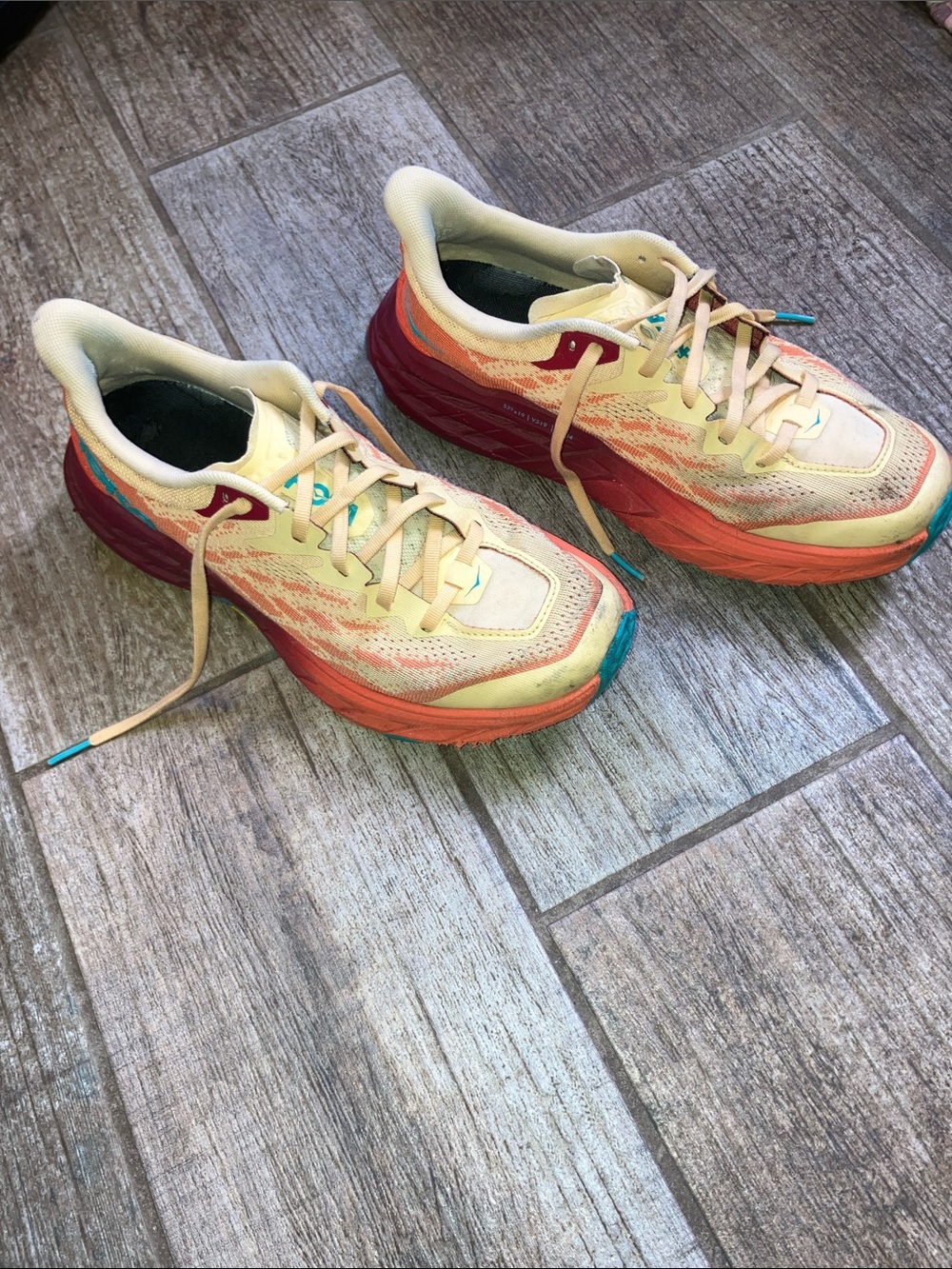 HOKA One One Womens Speedgoat Impala Flame Orange Running Hiking Walking Shoes